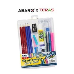 ABARO X TERAS GS-F-18 Faster Back To School Stationery Gift Set with 18 Items (150mm x 205mm x 20mm x 1 Set/Box) 